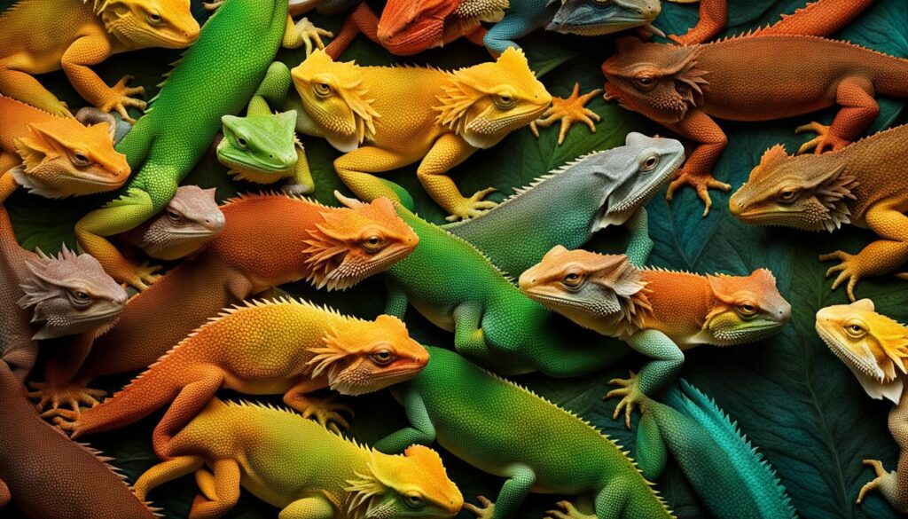adorable color variations in bearded dragons