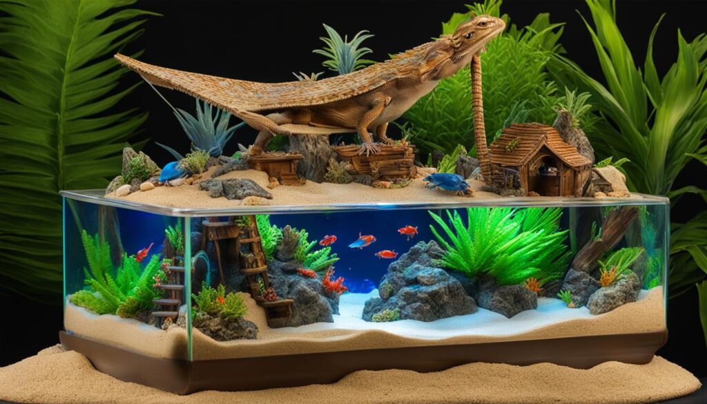 Inventive reptile tank decoration